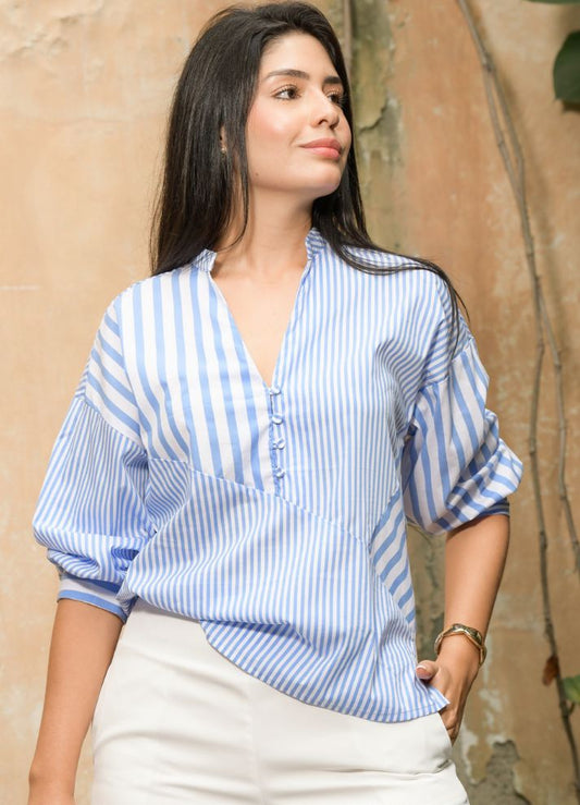 Blusa cuello mao mangas 3/4