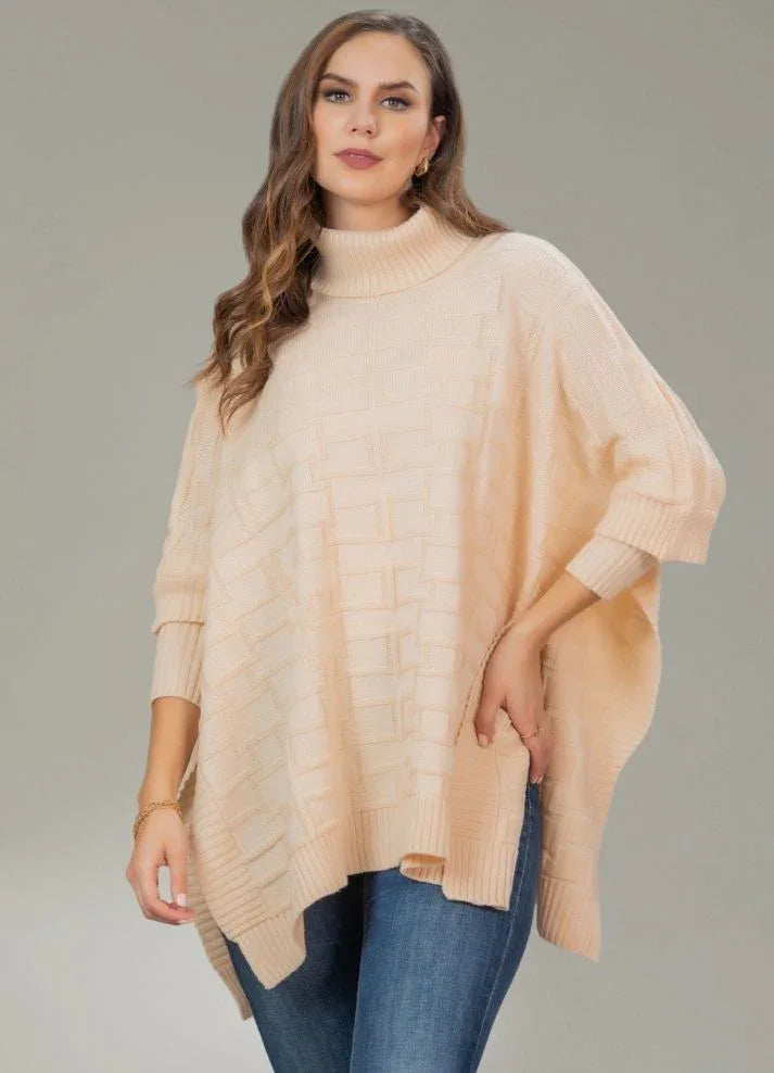 Ruana capa cuello tortuga - Ropa Colombiana by Victoria Herrera