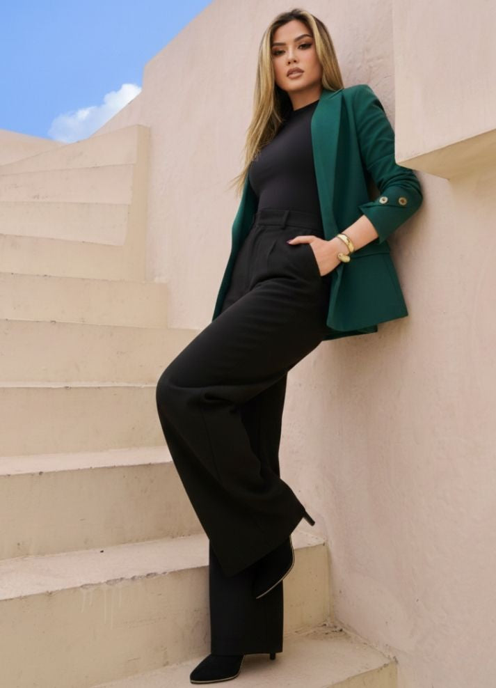 Blazer verde con solapa