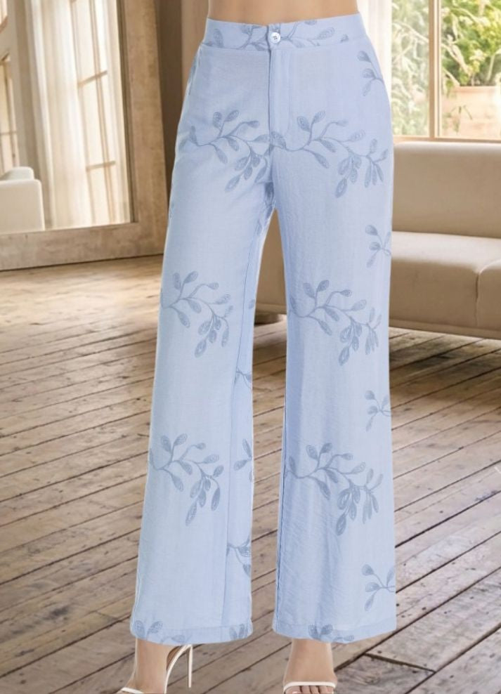Pantalón palazzo bordado
