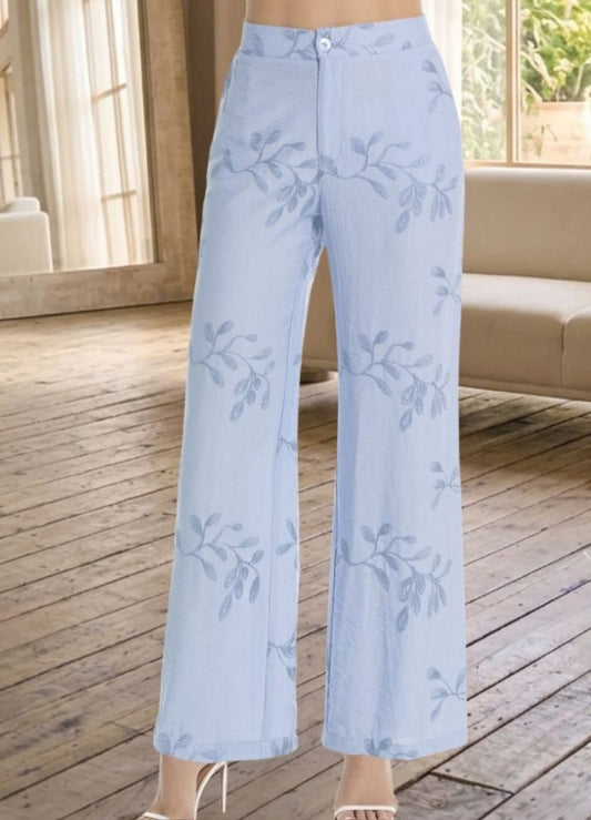 Pantalón palazzo bordado