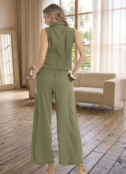 Pantalón palazzo lino
