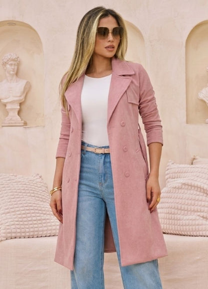 Gabán largo rosado