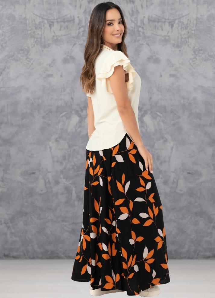 Long printed skirt