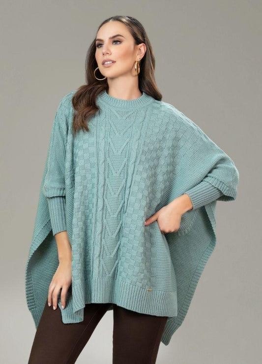 Ruana capa cuello alto - Ropa Colombiana by Victoria Herrera