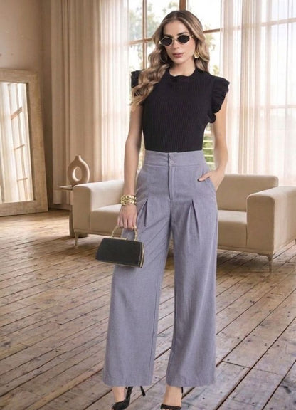 Pantalón palazzo con prenses