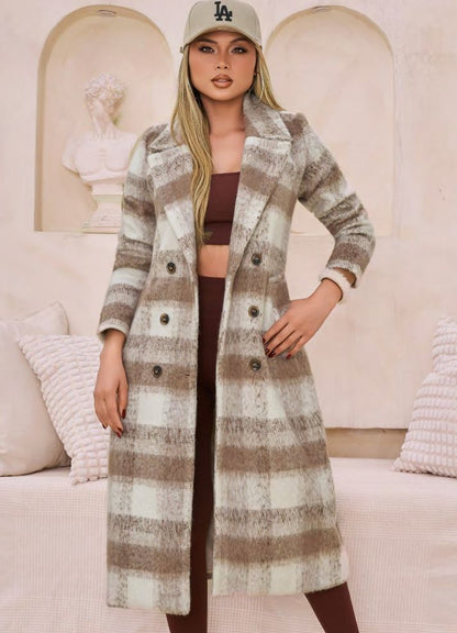 Gabán largo paño a cuadros