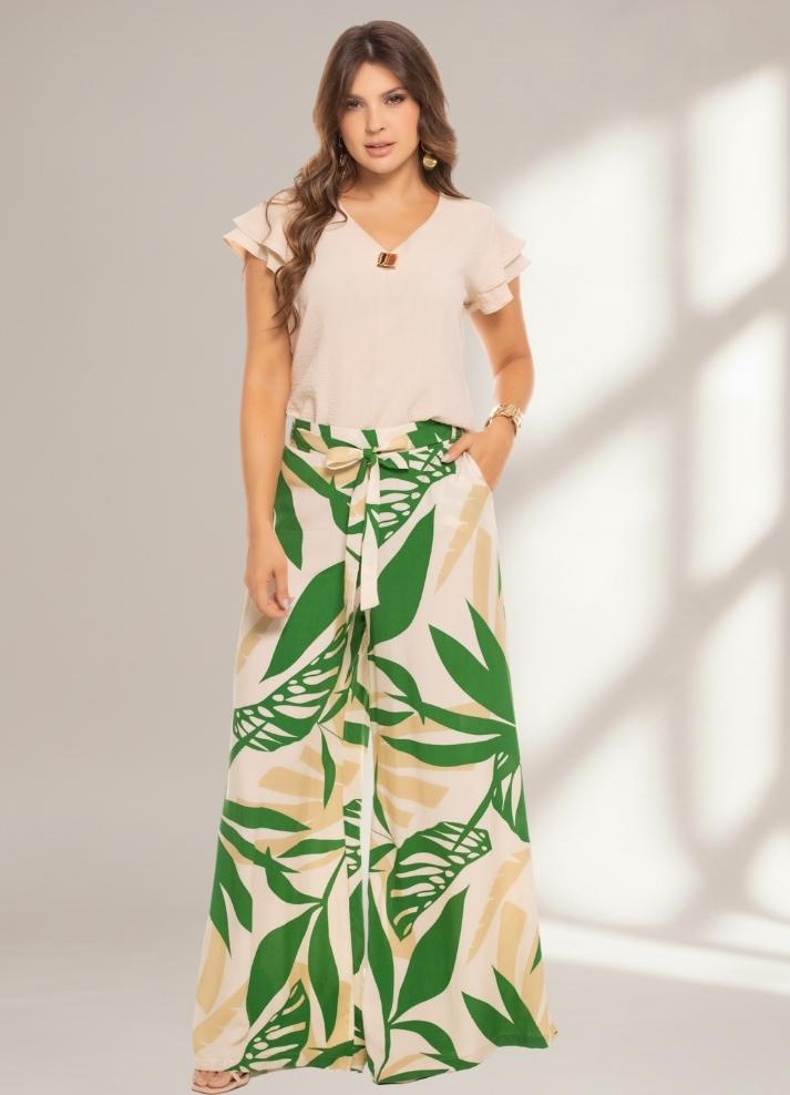 Pantalón palazzo estampado