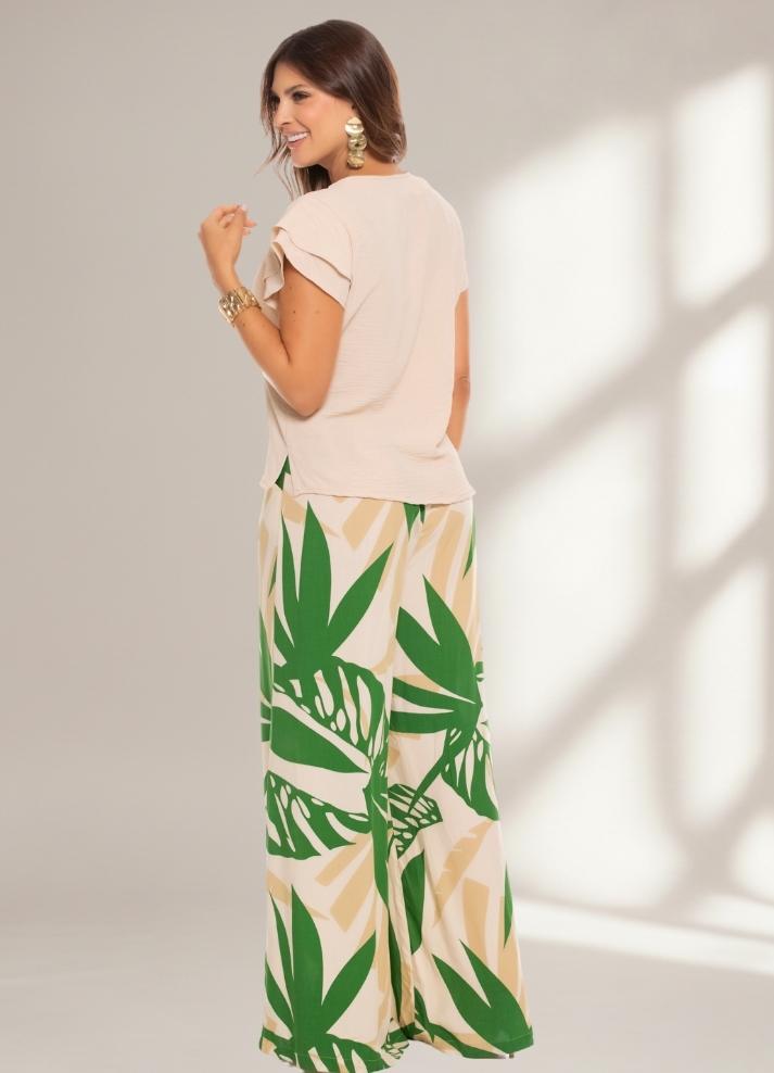 Pantalón palazzo estampado