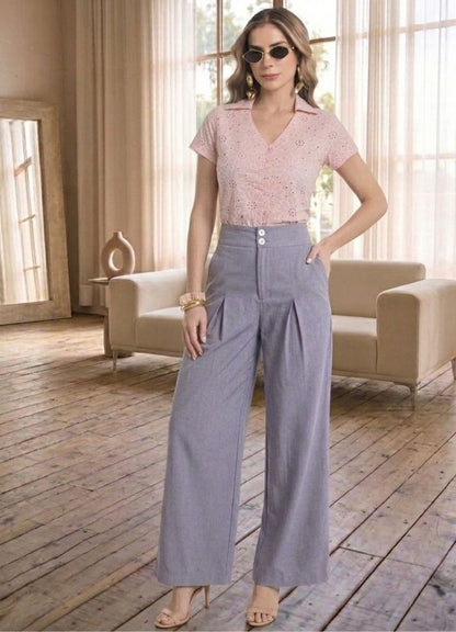 Pantalón palazzo con prenses