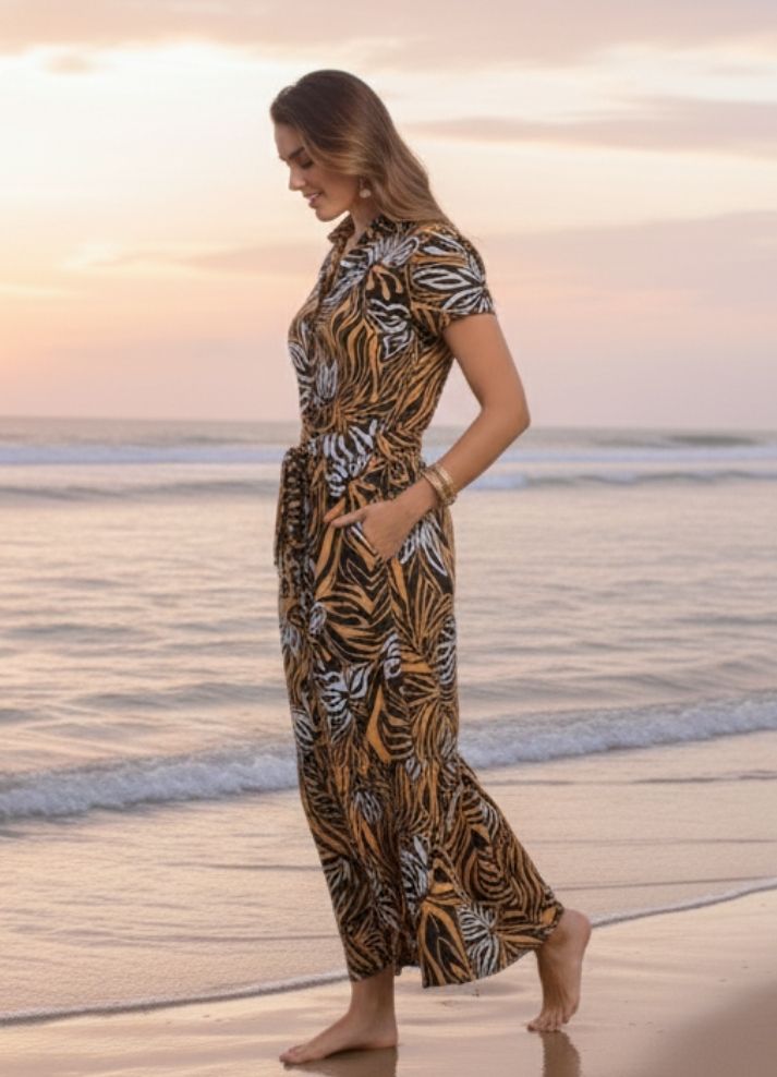 Vestido largo tipo kimono