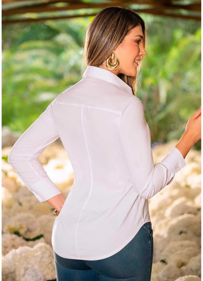 Camisa manga larga con bordado
