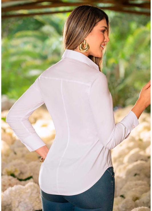 Camisa manga larga con bordado