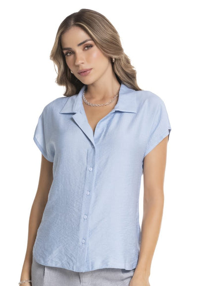 Camisa manga corta cuello camisero