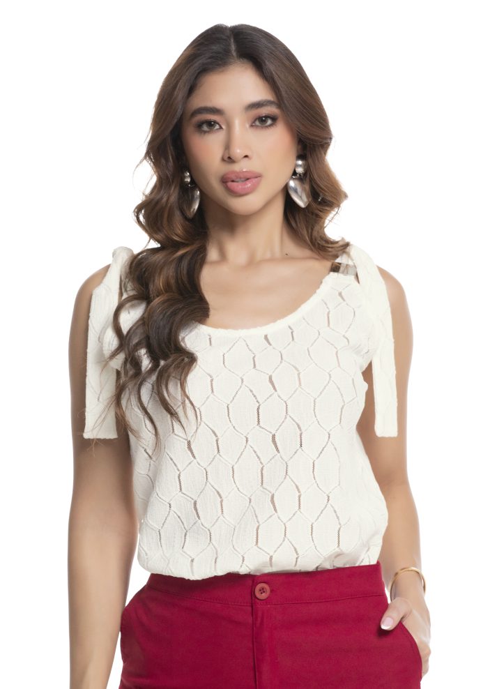 Blusa sin mangas cuello redondo algodón