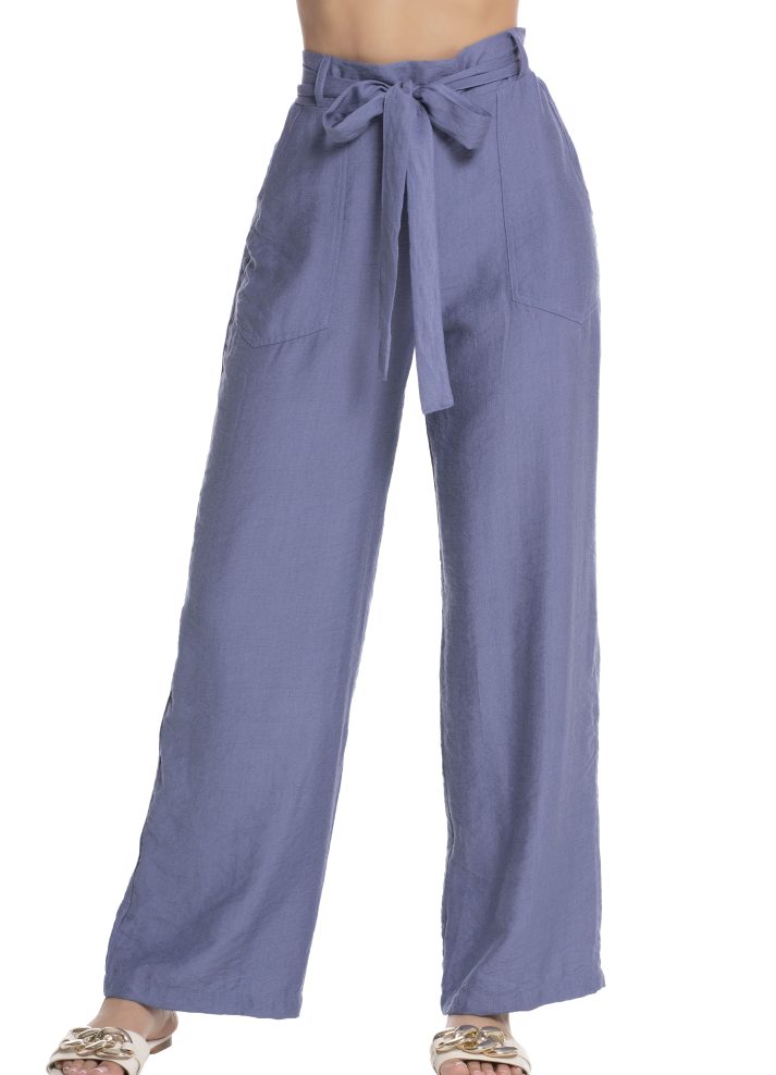 Pantalón bota ancha con cinturón Azul Índigo