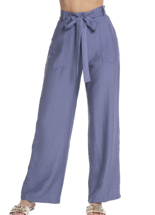 Pantalón bota ancha con cinturón Azul Índigo