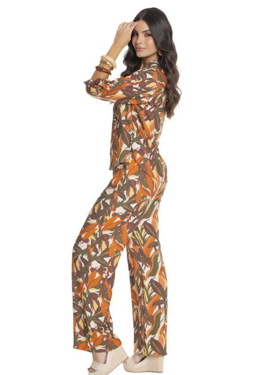Pantalón bota ancha pretina alta