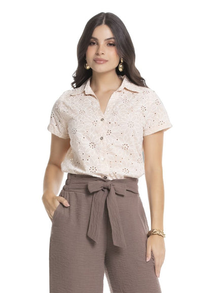 Blusa manga corta algodón