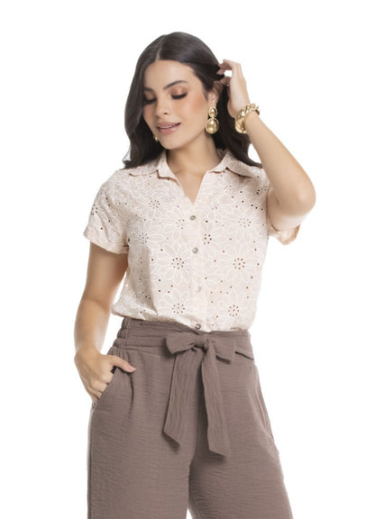 Blusa manga corta algodón