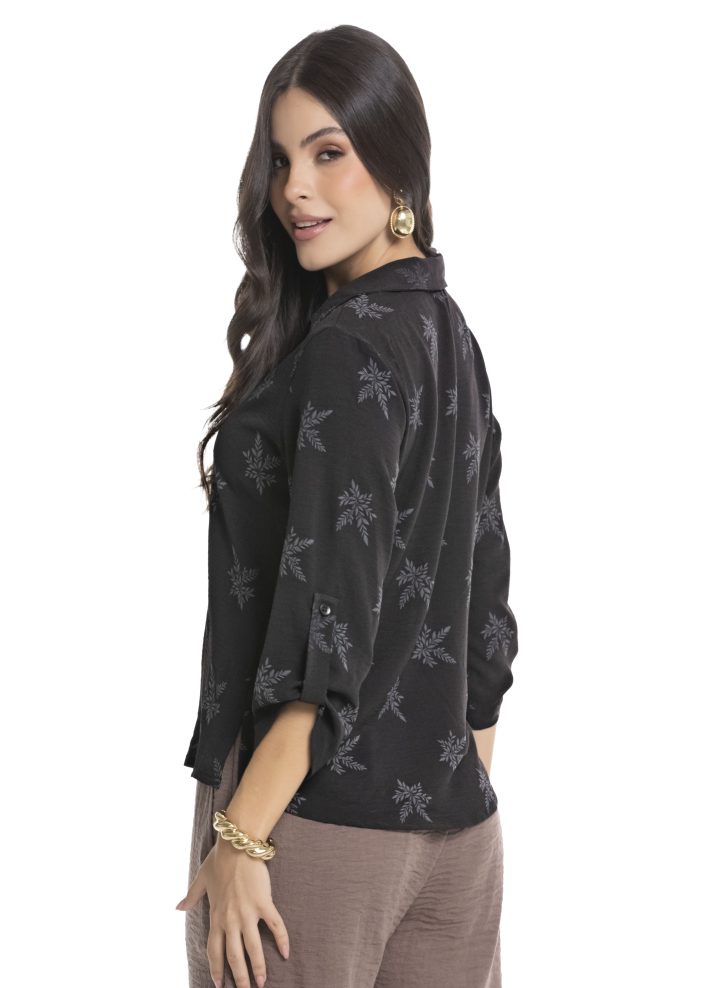 Blusa manga 3/4 escote en V