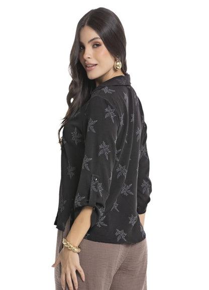 Blusa manga 3/4 escote en V