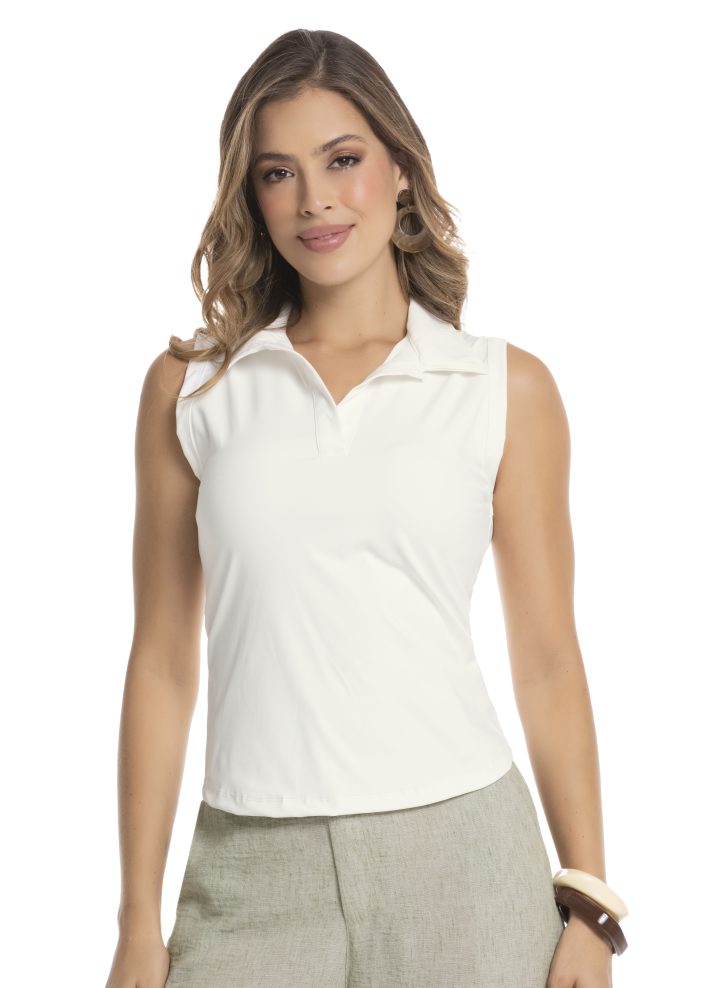 Blusa manga sisa cuello camisero