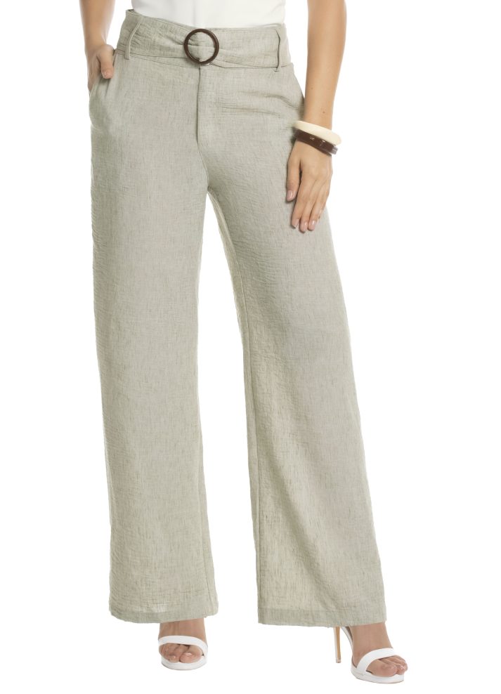 Pantalón bota ancha pretina alta
