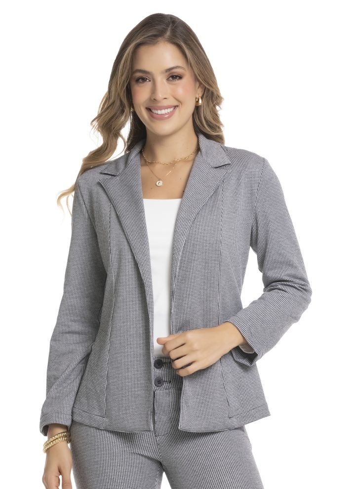 Blazer cuello solapa cuadros