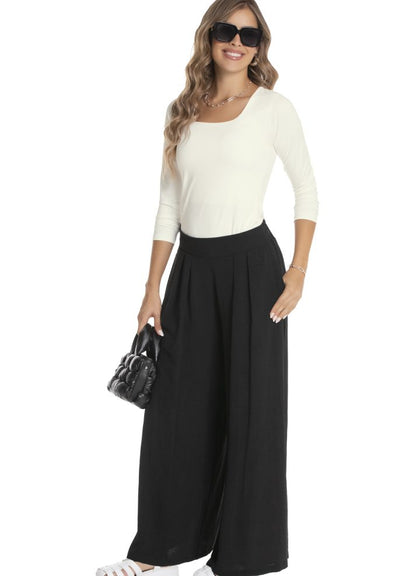 Pleated palazzo pants