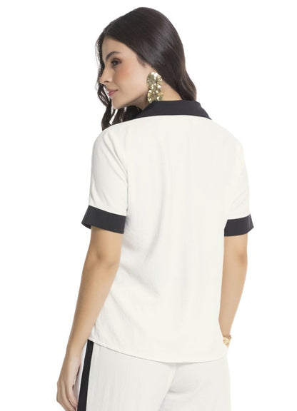 Camisa manga corta escote en V