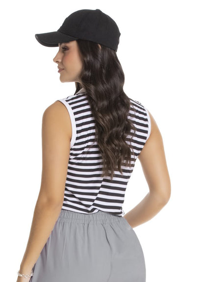Blusa sin mangas cuello camisero