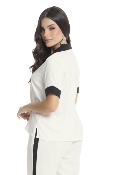Camisa manga corta escote en V