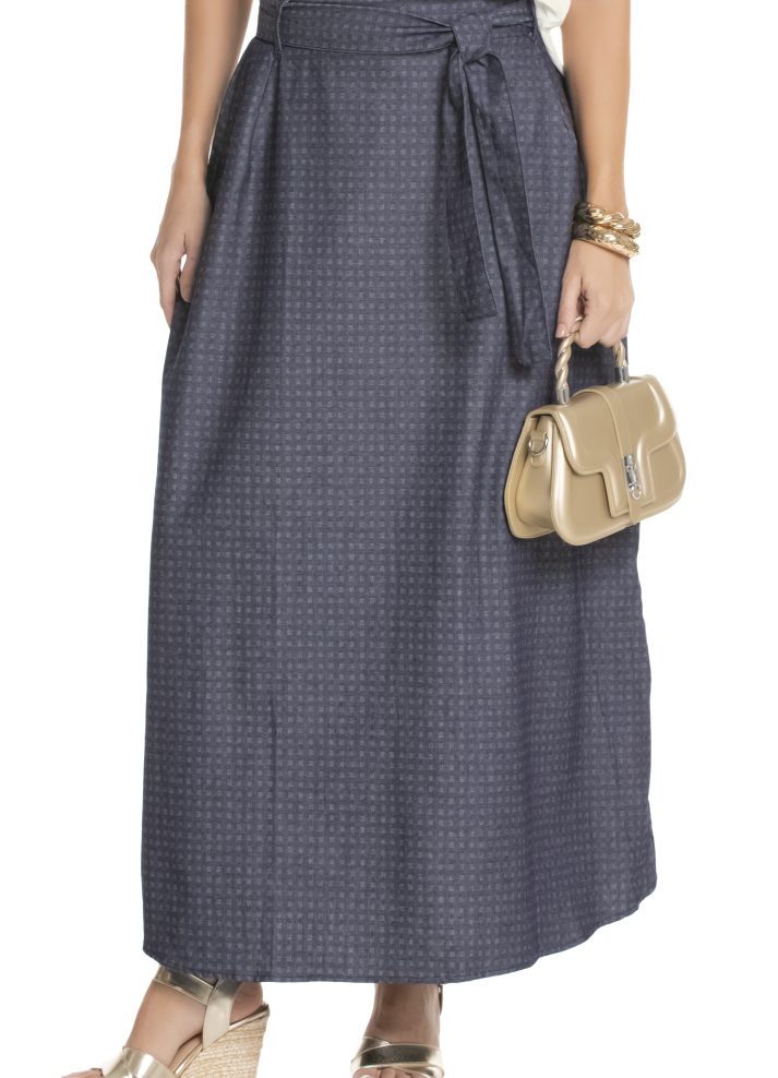 Long denim skirt