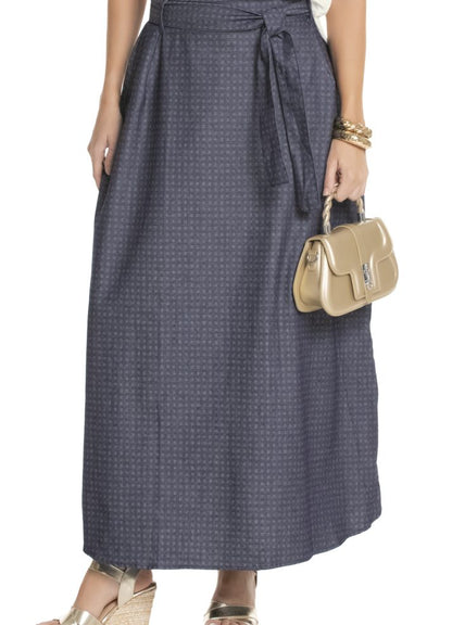 Long denim skirt