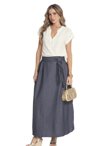 Long denim skirt