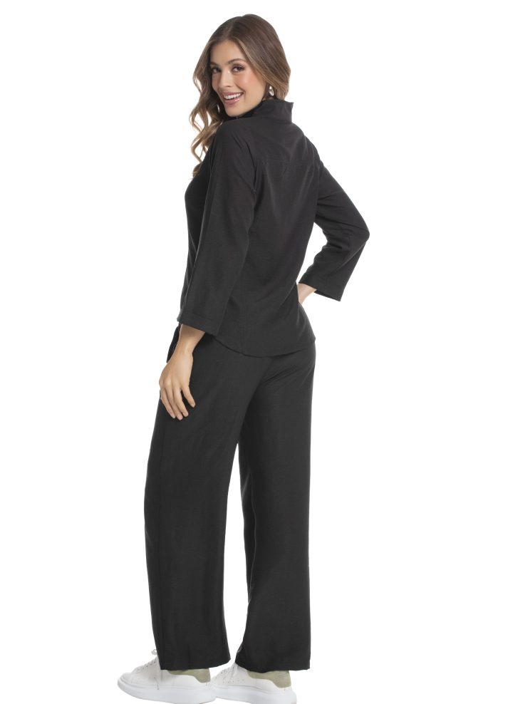 Pantalón bota ancha con cinturón