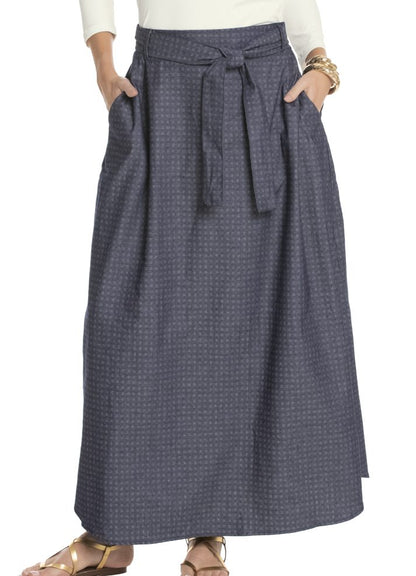 Long denim skirt