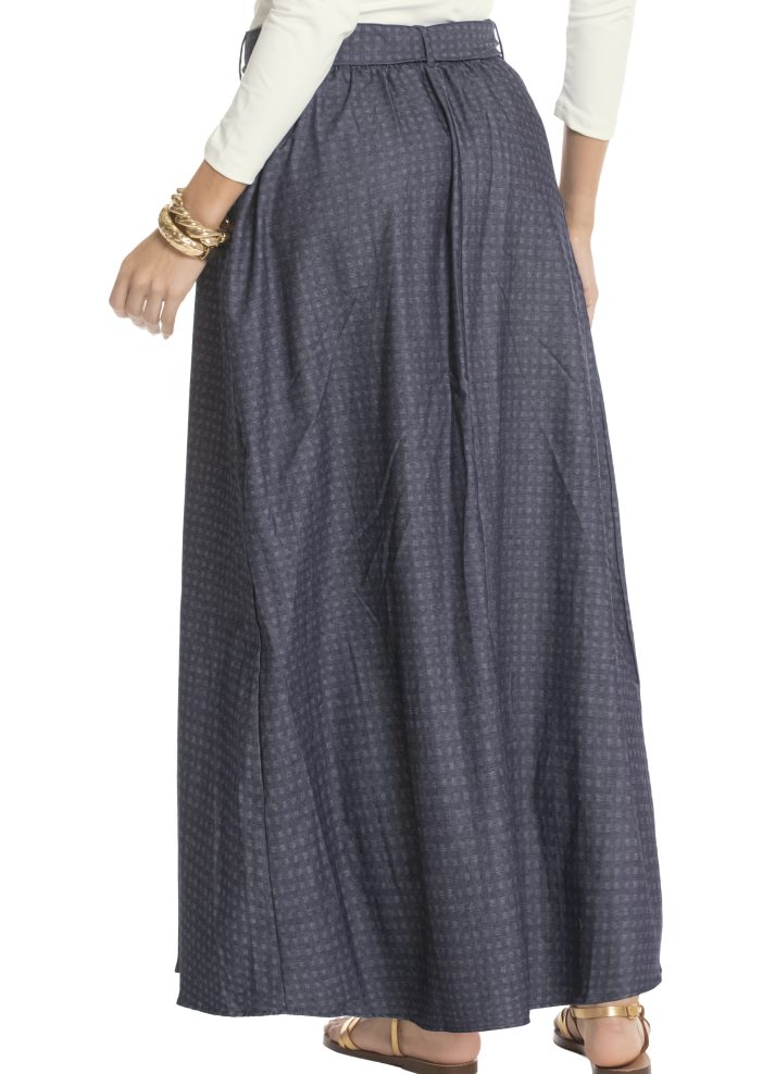 Long denim skirt