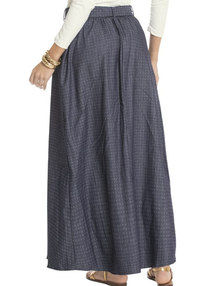 Long denim skirt