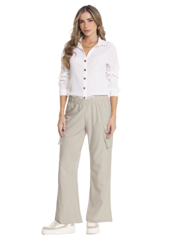 Pantalón cargo bota ancha