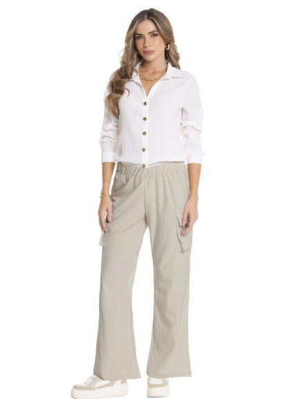 Pantalón cargo bota ancha