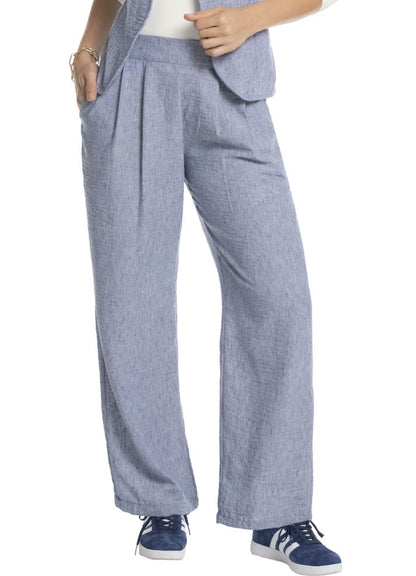 Pantalón bota ancha resortado en espalda Azul Índigo