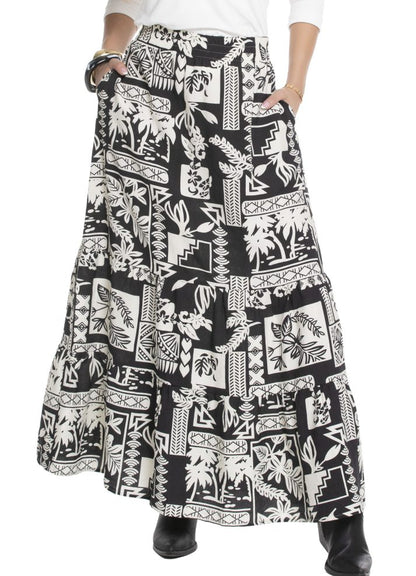 Falda larga estampada