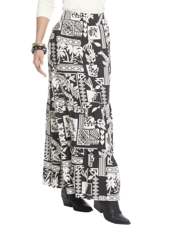 Falda larga estampada