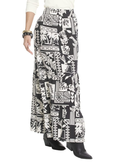 Falda larga estampada