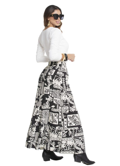 Falda larga estampada