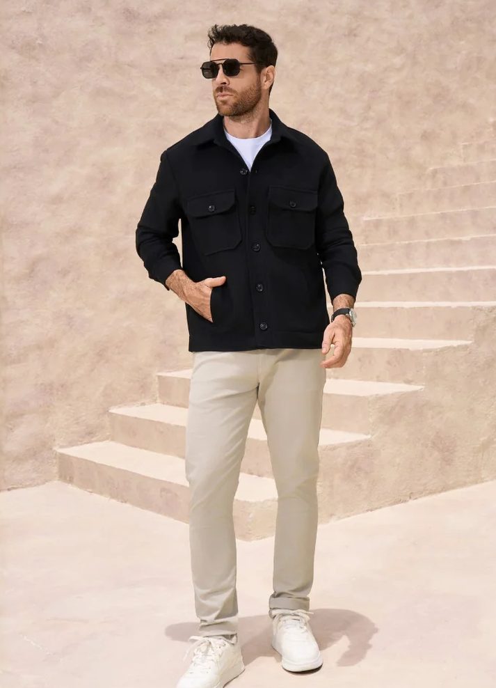 Chaqueta con bolsillos paño