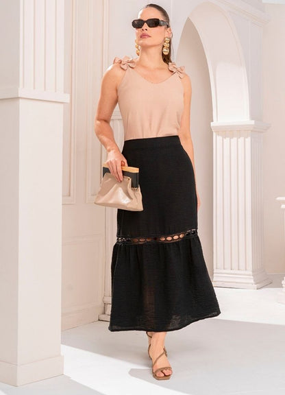 Falda larga con bolillo - Ropa Colombiana by Victoria Herrera