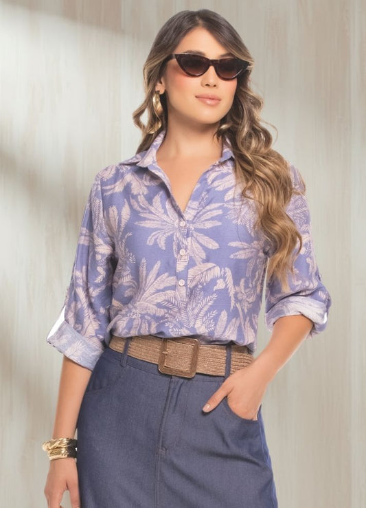 Camisa manga larga flores